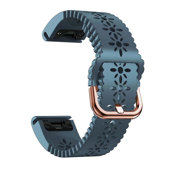 För Garmin Fenix ​​7s / 6s / 5s Quick Release Spets Silikon Watch Band Lake Blue