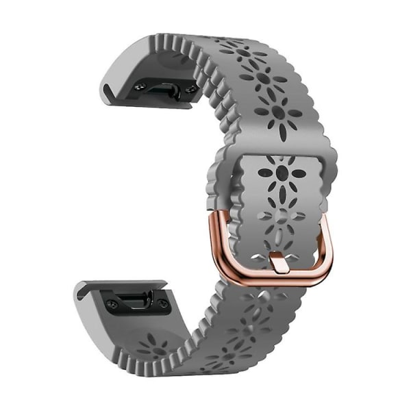 För Garmin Fenix ​​7s / 6s / 5s Quick Release Spets Silikon Watch Band Grey