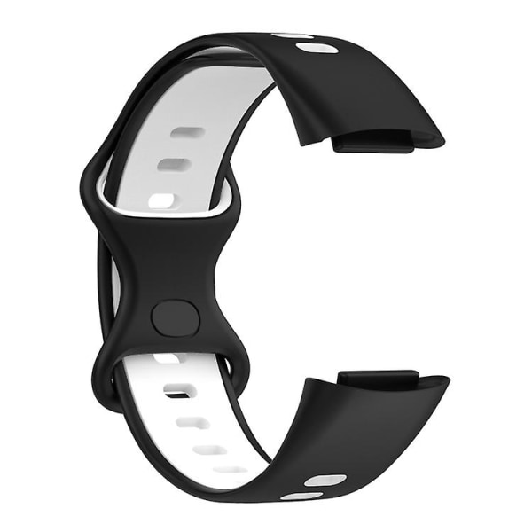 Til Fitbit Charge 5 tofarvet silikone urrem Black White