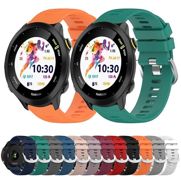 För Garmin Forerunner 158 20mm enfärgad mjukt watch White