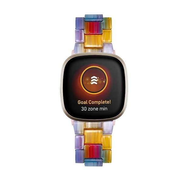 Til Fitbit Versa 3 / Sense Universal Resin Watch Band Rainbow
