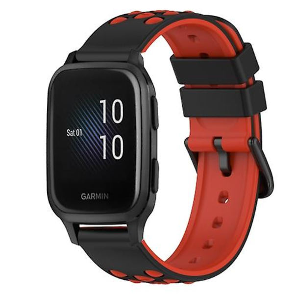 För Garmin Venu Sq 20 mm Tvåfärgs watch Black-White