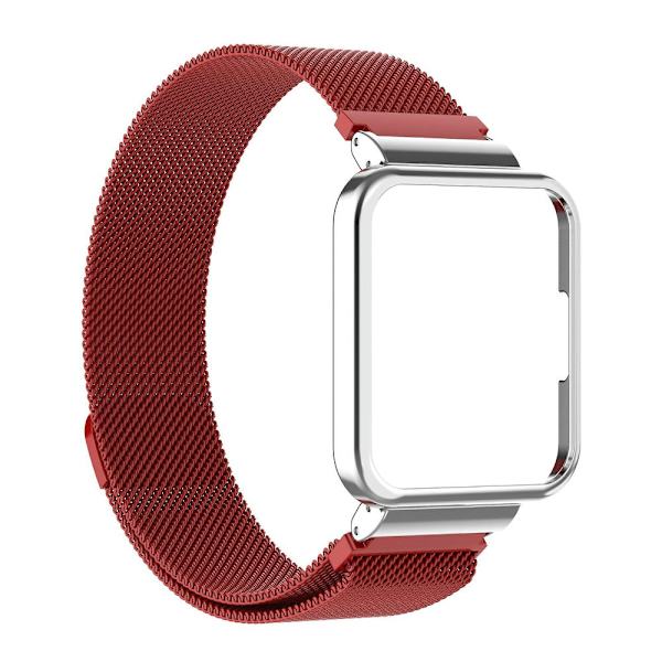 Metallrem med klockram för Xiaomi Redmi Watch 2 Lite Red