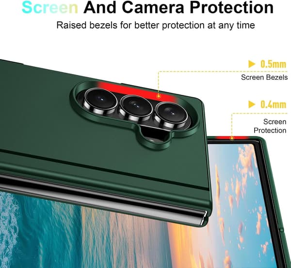 Fodral för Samsung Galaxy Z Fold8 Ultra, matt skyddsfodral med stativ Black