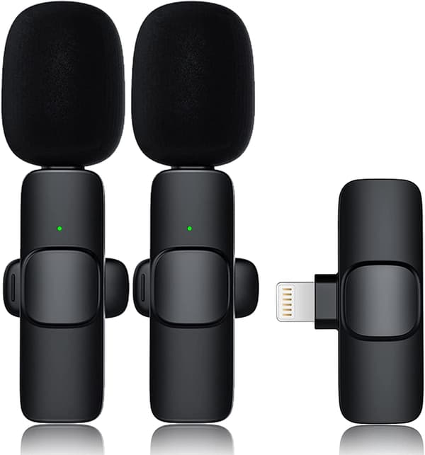Trådløs Mikrofon Trådløs Lavalier Mikrofon til Iphone Ipad, Brugt til Live Streaming, Videooptagelse, Interviews