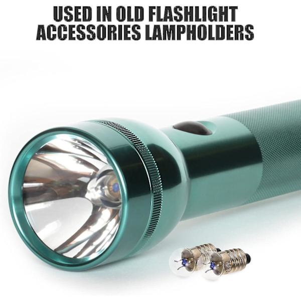 10 st E10 glödlampor, 2,5 V 0,3 A minismå glödlampor ficklampa glödlampa skruvlampa
