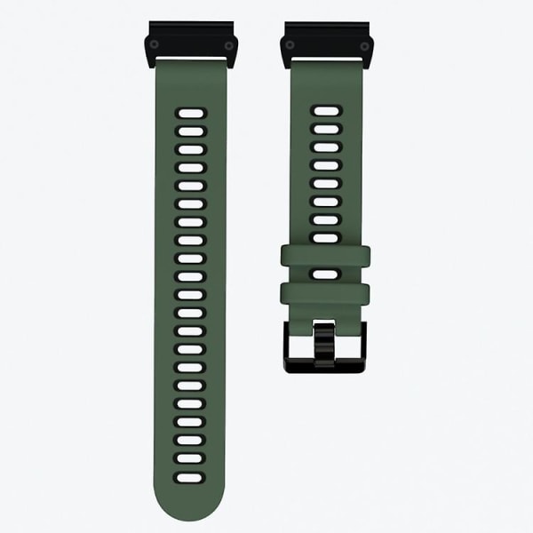 Til Garmin Fenix ​​6 tofarvet silikone urrem Army Green Black