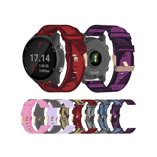 Rem för Garmin Forerunner 645 20 mm Nylon klockarmband Rosa