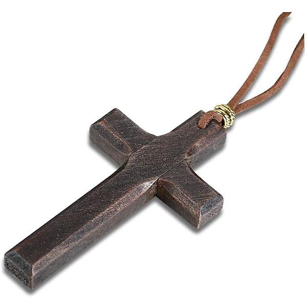 Vintage yksinkertainen käsintehty puuristiriipuslahja miehille, naisille