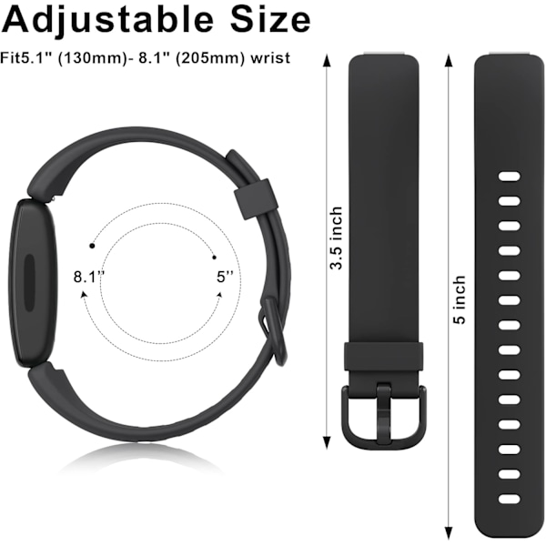 Pehmeä silikoninen urheilun korvausranneke Fitbit Inspire 2:lle (naisille/miehille)