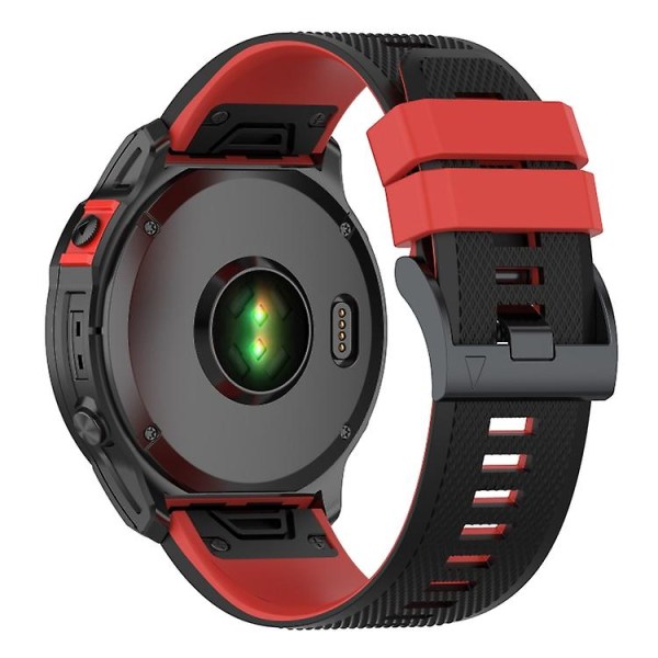 For Garmin Fenix ​​7x tofarget silikonklokkerem Black Red