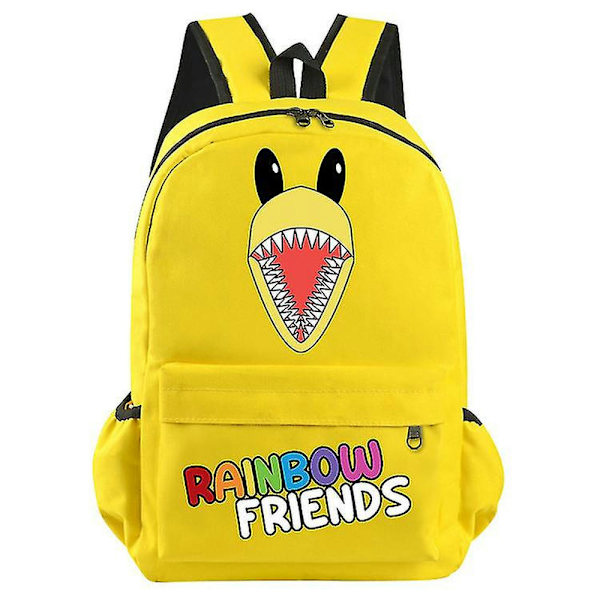 Rainbow Friends trykt ryggsekk, uformell skolesekk for mellomtrinnet, SHZNV Yellow