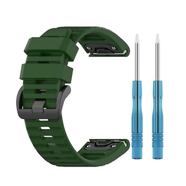 For Garmin Fenix ​​6 22mm Smart Watch Quick Release Silicon Watch Band Army Green