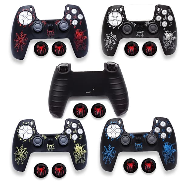 Silikonetui for PS5-kontroller med 2 joystick-hetter M02 blå