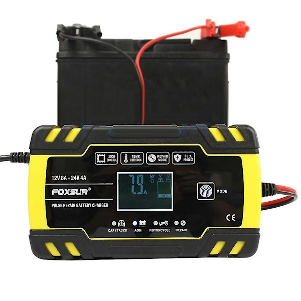 Bilbatterioplader Fritidsbatterioplader Bil Smart Vedligeholdelsesoplader/puls Reparationsoplader A