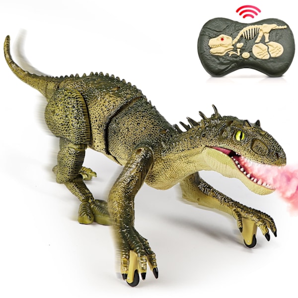 Remote Control Dinosaur Toys 2.4G Robot Dinosaur Toys Electronic Dinosaur Walking Roaring Green