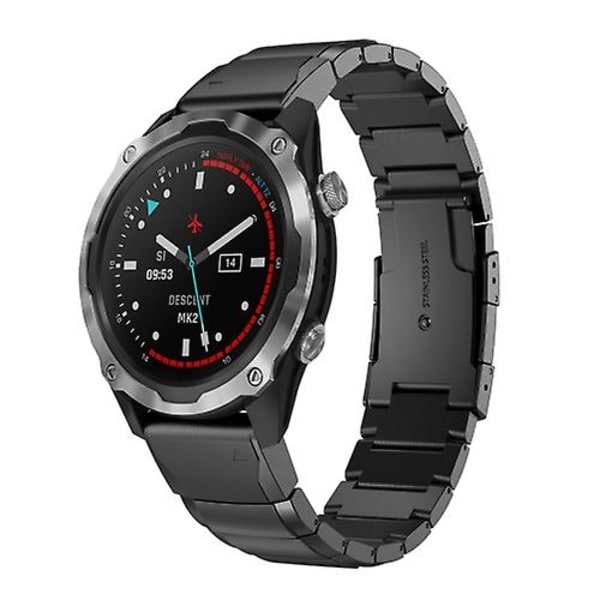 Garmin Descent Mk 2 26mm Tortoise Shell ruostumattomasta teräksestä valmistettuun watch Black