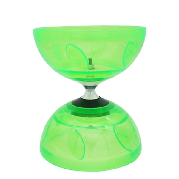 Diabolo- set (4 färger 2 storlekar) trippelkullager Clutch Matchande färgade fiberhandstickor, Diablo-sträng och väska Green small
