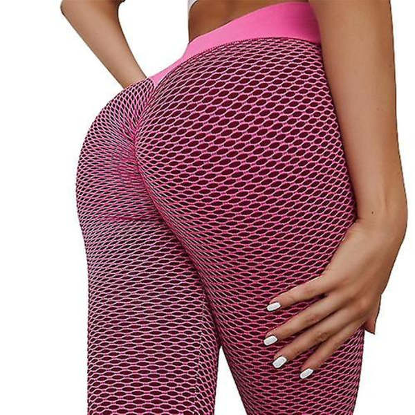 Naisten jooga-housut, korkeavyötäröiset skinny-urheiluhousut, saumattomat joustavat kuntoiluhousut Leggings pink