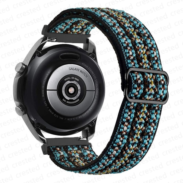 20 mm 22 mm bånd for Samsung Galaxy Watch 4/classic/3/5/pro/active 2 Gear S3 Elastisk Nylonløkke Huawei Watch Gt 2 2e 3 Pro Strap Bohemia tourquise 20mm