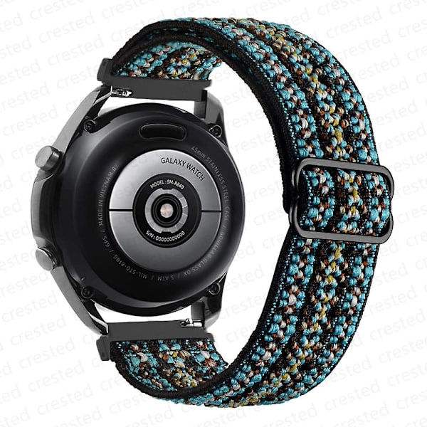 20 mm 22 mm bånd til Samsung Galaxy Watch 4/classic/3/5/pro/active 2 Gear S3 Elastic Nylon Loop Huawei Watch Gt 2 2e 3 Pro Strap Bohemia tourquise 20mm