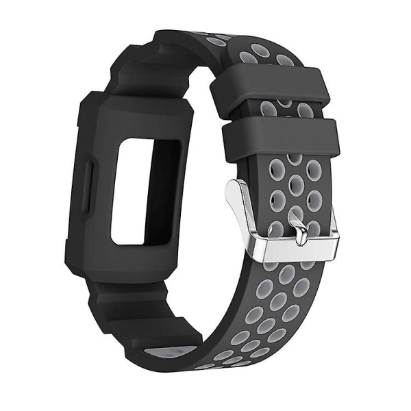 Til Fitbit Charge 3 alt-i-en silikone beskyttelseshylster erstatningsurrem Grey