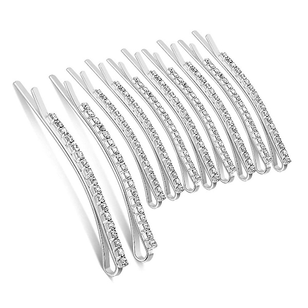 10 stycken glänsande hårklämmor, hårklämmor med söta hår, håraccessoarer 10pcs silver