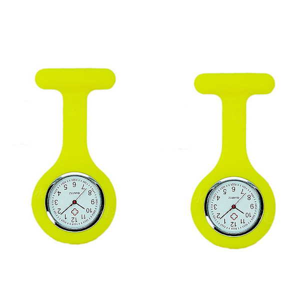 Silikone Sygeplejerske Ur Brosche Tunika Fob Ur Med Gratis Batteri Læge Medicinsk Unisex Ure Ur Yellow