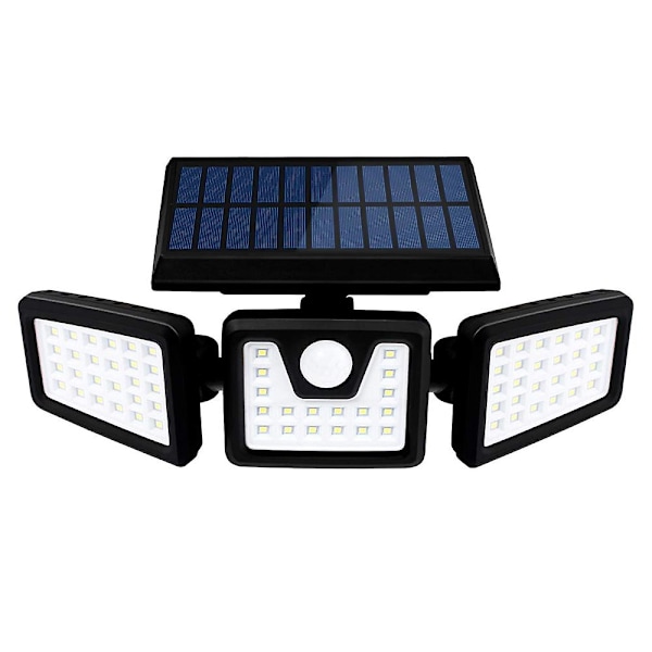 Solar Security Lights, 3 Head Motion Sensor Lights Justerbar 74led