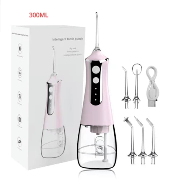 Oral Irrigator Bærbar Dental Vandstråle 310Ml L10 Pink