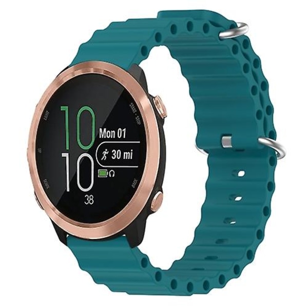 For Garmin Forerunner 645 Music 20mm Ocean Style Silikon Solid Color Watch Band Green