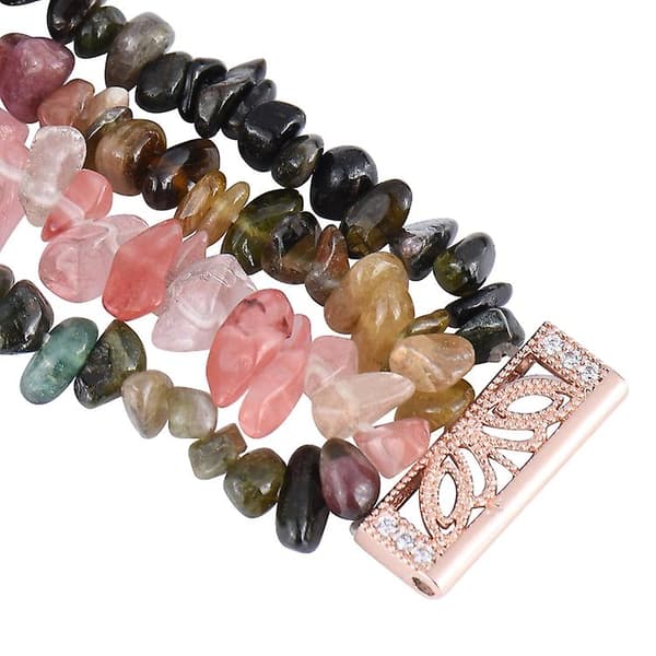 Til Fitbit Versa Rough Stone armbåndsurbånd Colorful Tourmaline