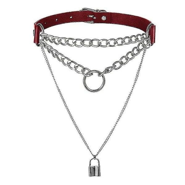 Egirl Choker Halskjede Lås Gotisk Halskjede Punk Goth Smykker Harajuku Stil Svart Choker Emo Grunge Estetiske Tilbehør