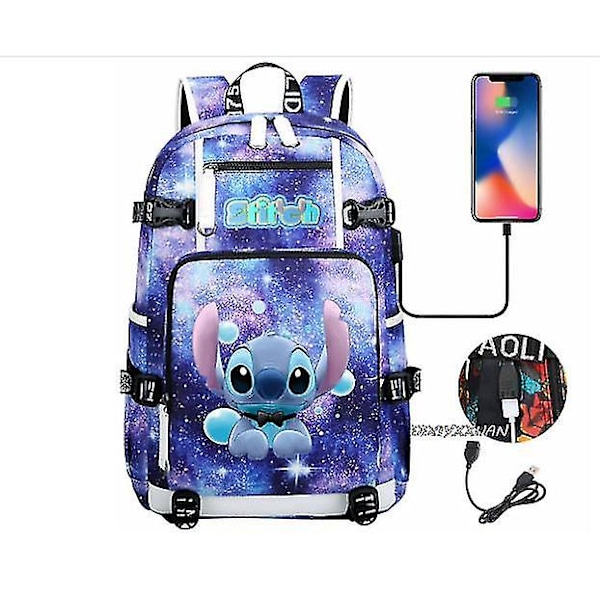 Lilo og Stitch Skolesekker Kapasitet Ryggsekker Gutter Jenter Usb Lading Reise Stor Bærbar PC Studenter Skolesekk Bagpack photo color14
