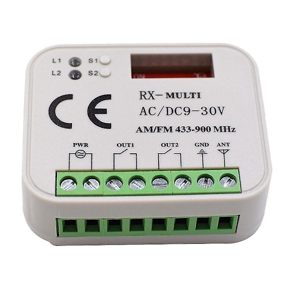 Garasjeport fjernkontroll mottaker 2-kanals kontroller bryter for 433 868 MHz sender Multi Fr