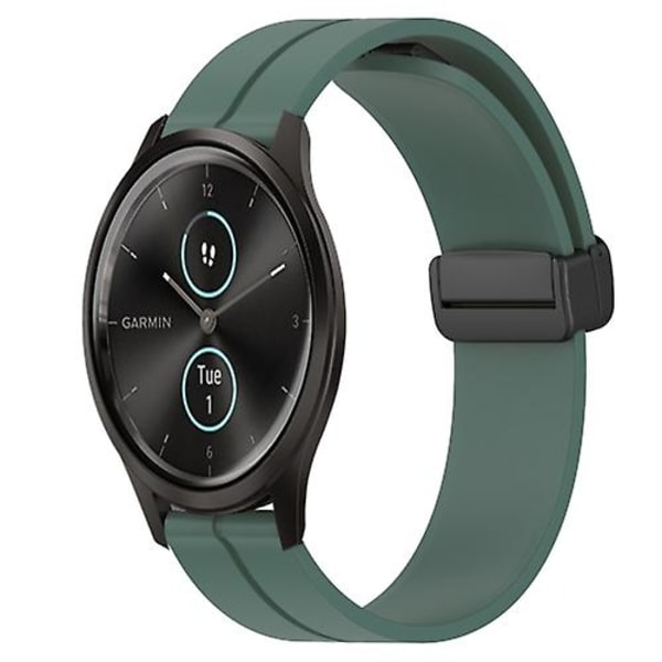 För Garmin Garminmove Style 20 mm enfärgad magnetlås i watch Olive Green