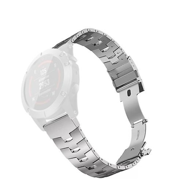 Til Garmin Fenix ​​6x 26 mm titaniumlegering Quick Release Urrem Silver