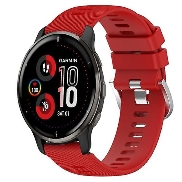 För Garmin Venu 2 Plus 20 mm enfärgad mjukt watch Red