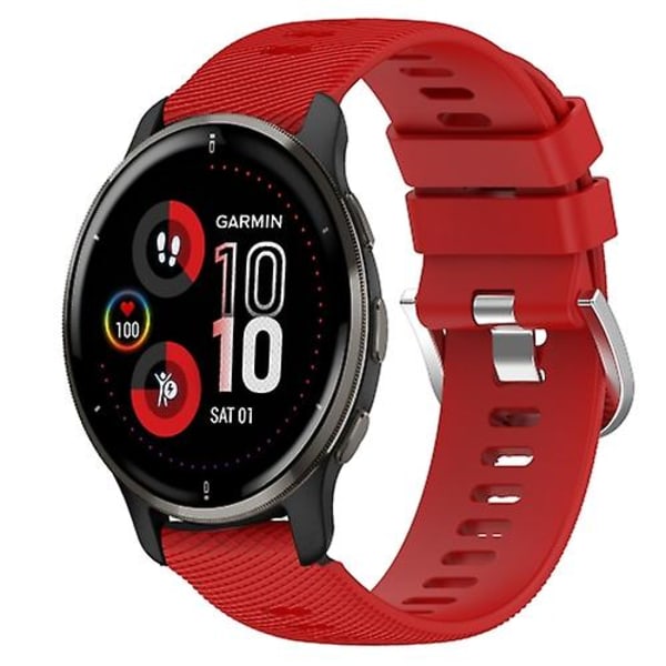 For Garmin Venu 2 Plus 20 mm ensfarget myk silikonklokkerem Red