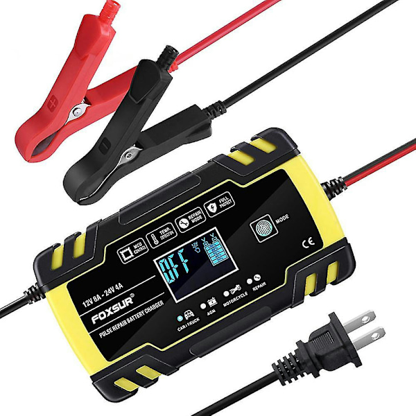 Bilbatterioplader Fritidsbatterioplader Bil Smart Vedligeholdelsesoplader/puls Reparationsoplader A
