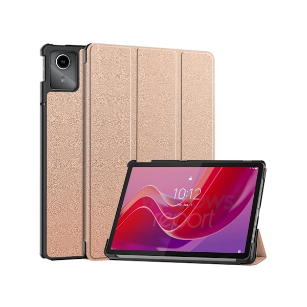 Etui til Lenovo Tab P11 Tb J606f/pad Plus J607f 11 Tre Folding Dormant Anti-fall (Rose Gold)