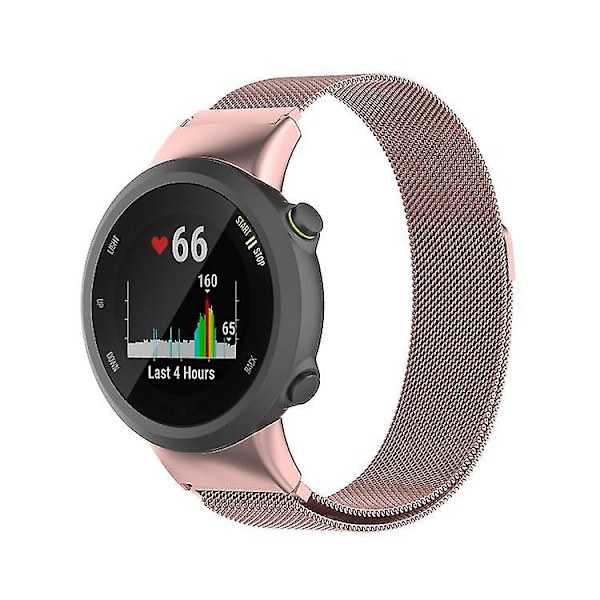 Til Garmin Forerunner 45 / 45s / Swim 2 Milanese erstatningsarmbåndsurrem Rose Pink