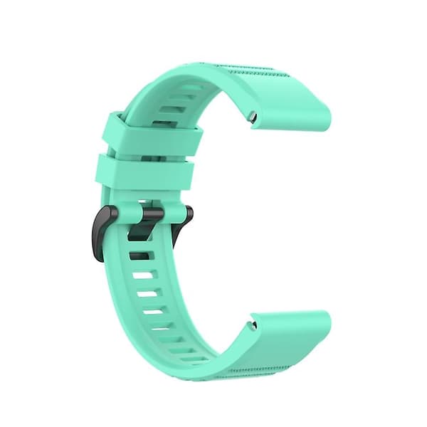 Til Garmin Fenix ​​7x 26 mm ensfarvet silikone Quick Release Urrem Lake Blue
