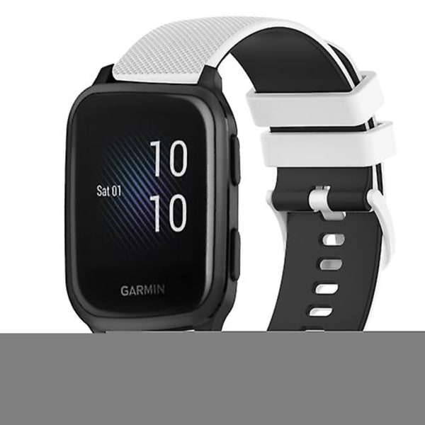 För Garmin Venu Sq 20 mm rutigt tvåfärgat watch White-Black