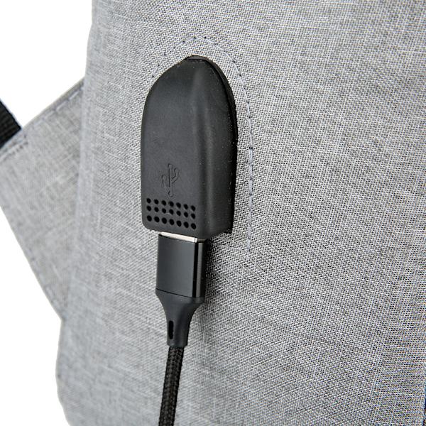Laptopväska med USB-laddning grå