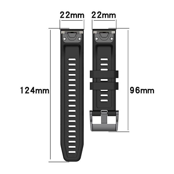 För Garmin Fenix ​​5 22mm Silikon Solid Color Watch Band White