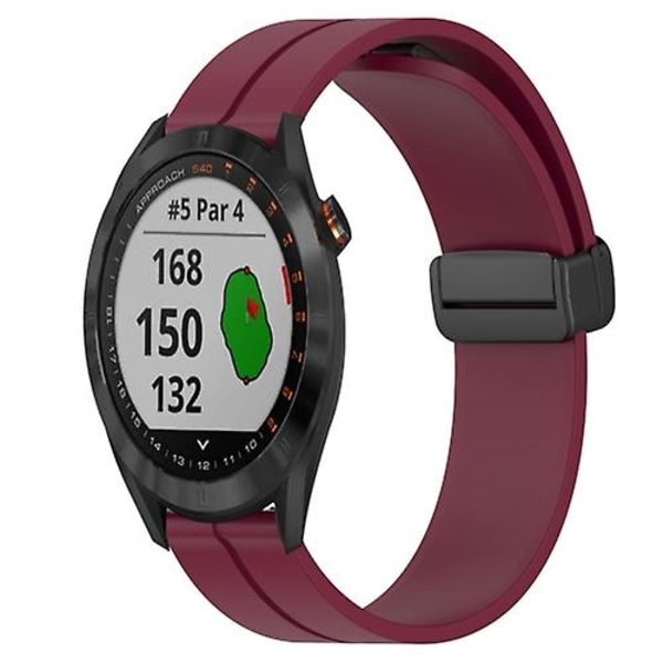 Garmin Approach S40 20 mm yksivärinen magneettilukko watch ranneke Wine Red