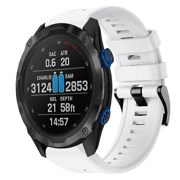 För Garmin Descent Mk 2i metallspänne i enfärgad watch White