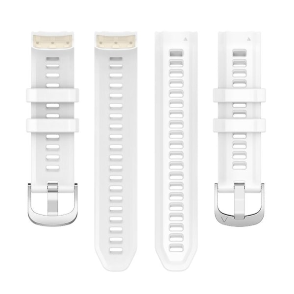 Til Garmin Instinct 2s Silikone rustfrit stål spændeurrem White