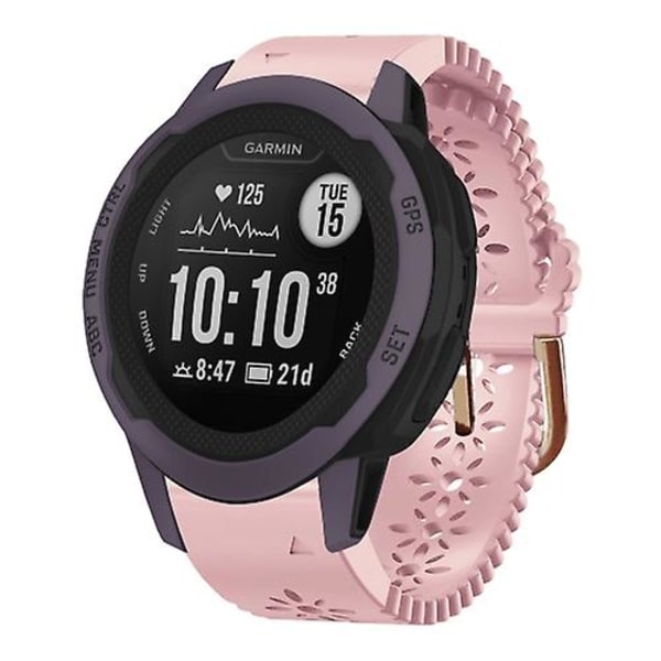 For Garmin Instinct 2s 20 mm damesilikonklokkerem med blonder Pink